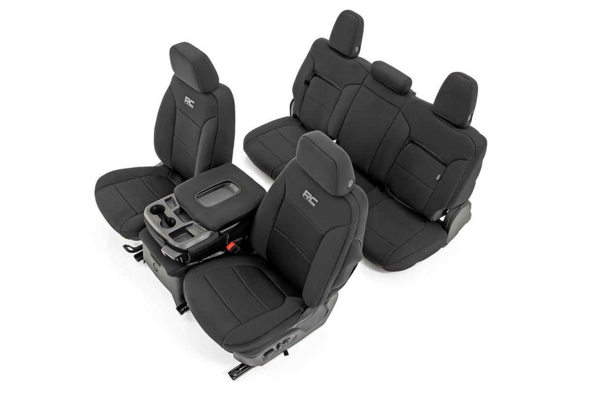 Chevrolet Silverado 1500 Seat Covers - Front + Rear - Rough Country - Neoprene - '19-'24